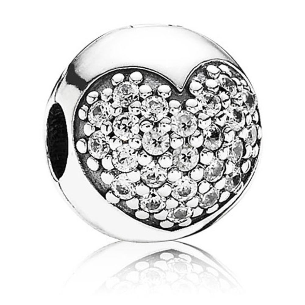 PANDORA Love of my life Sterling Silver CZ Clip